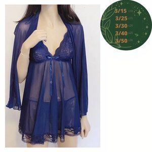 Romantic Women’s babydoll 3pcs Set  babydoll / playful shawl/ V-string T…